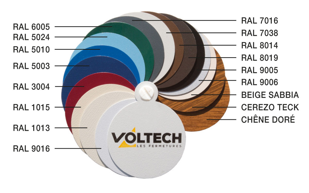Un large choix de couleurs pour le volet roulant traditionnel