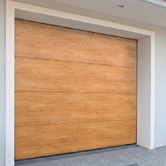 Porte de garage sectionnelle<br />
- modèle G woodgrain chêne doré